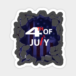 4th of July - Independence Day T-Shirt Magnet