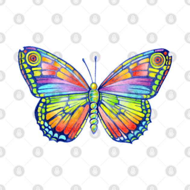 Rainbow Butterfly Heraldic by PatriciaSheaArt