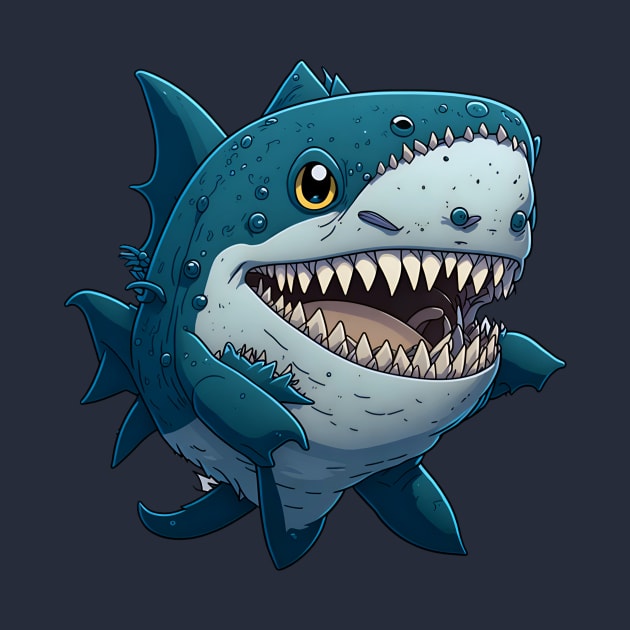 Kawaii Shark Monster by Kingrocker Clothing