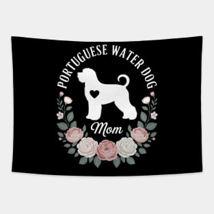 Portuguese Water Dog Dog Mom Silhouette Mother's Day Tapestry