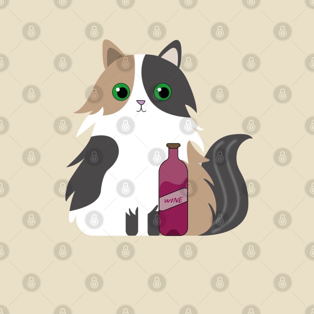 Wine Cat by nikitoooshi