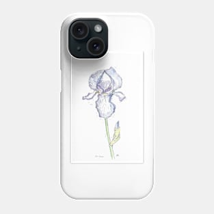 Blue iris illustration. Phone Case