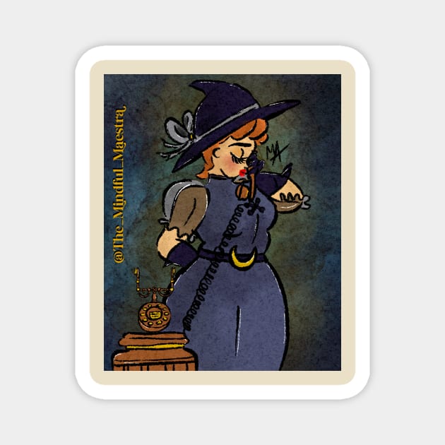 Witch on the phone Magnet by The Mindful Maestra