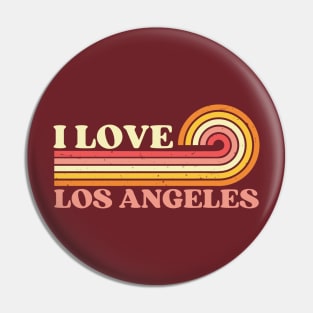 Retro Vintage Sunset I Love Los Angeles USA State Pin