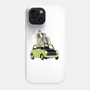 Mr Bean driving his car from the roof Phone Case