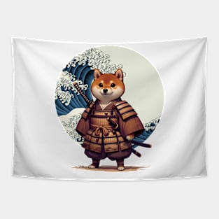 Shiba Inu Samurai Tapestry