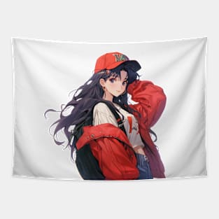 Misato Katsuragi Anime girl Illustration streetwear Tapestry