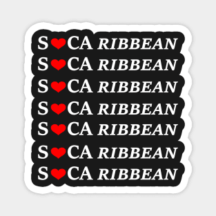 Soca Caribbean combined with So Caribbean in White Print Magnet