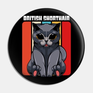 British Shorthair - Cute Retro Style Kawaii Cat Pin