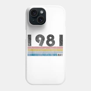 37th Birthday Gift Retro Born in May of 1981 Phone Case