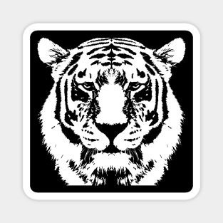 White and Black Tiger Magnet