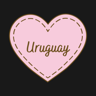 I Love Uruguay Simple Heart Design T-Shirt