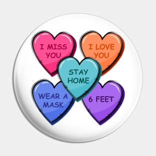 Quarantine Valentine Heart Candy Sticker Pack Pin