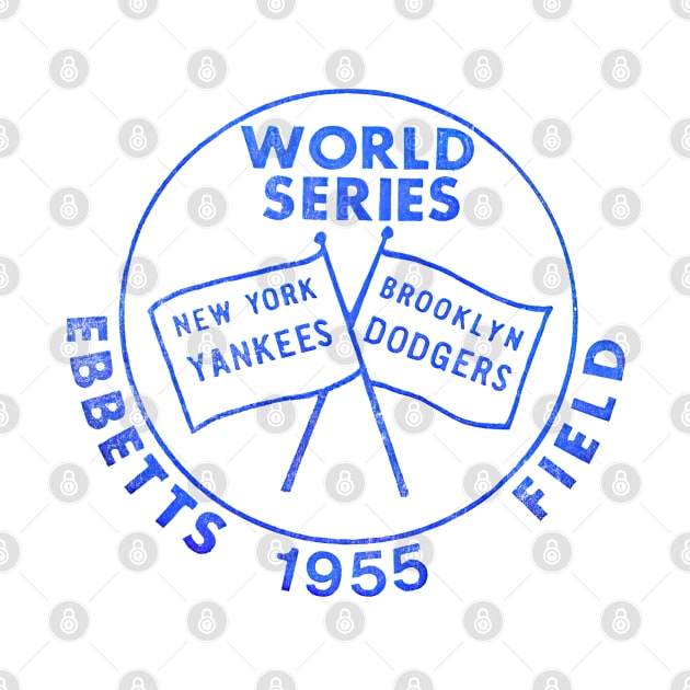 1955 Yankees Dodgers --Vintage Look Baseball Fan Design by CultOfRomance