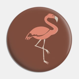 Two Tone Cartoon Style Coral Pink Flamingo Pin