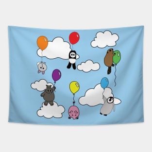 Animals with Balloons Tapestry