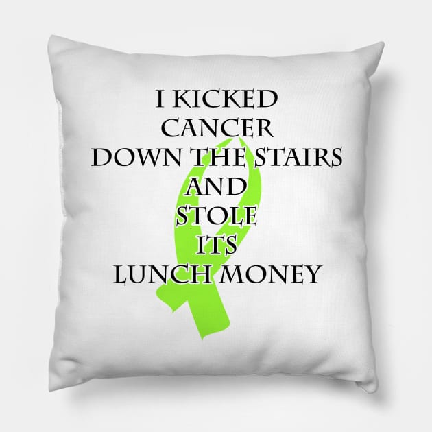 Cancer Bully (Lime Green Ribbon) Pillow by BlakCircleGirl