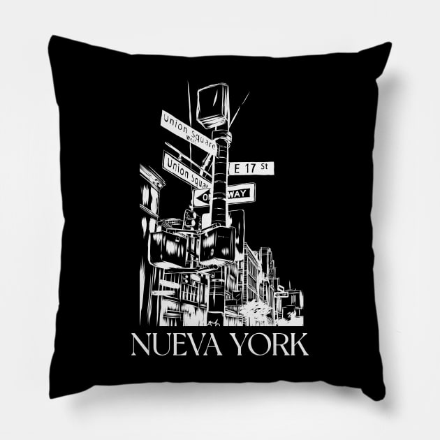 Nueva York Latin New York Spanish Pillow by JayD World