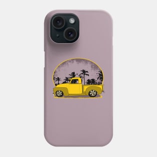 1950s Chevrolet pickup side view with palm tree backdrop Phone Case