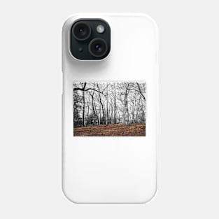 Forest - Dried leaves in brown and branches in shades gray Phone Case