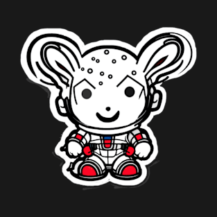 Whimsical cute space bunny sticker T-Shirt