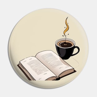 book and Coffee Pin