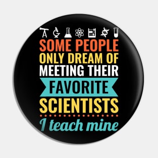 SCIENCE TEACHER Tee Shirt Teach Biology Chemistry Physics Pin