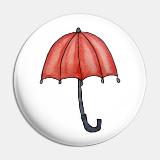 Red Umbrella in Watercolors seamless pattern Pin