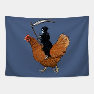 Death Rides a Broody Hen Tapestry