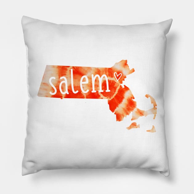 Tie Dye Salem Massachusetts Pillow by aterkaderk