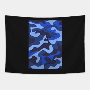 Blue Camouflage Tapestry