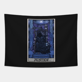 Justice Tarot Card Grim Reaper Halloween Gothic Gift Tapestry