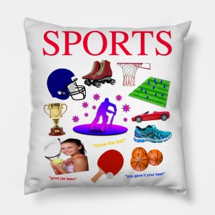 SPORTS! - Cool 90's Design For Those Who Like To Throw The Ball Pillow