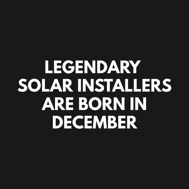 Legendary Solar Installers Are Born In December by Den's Designs