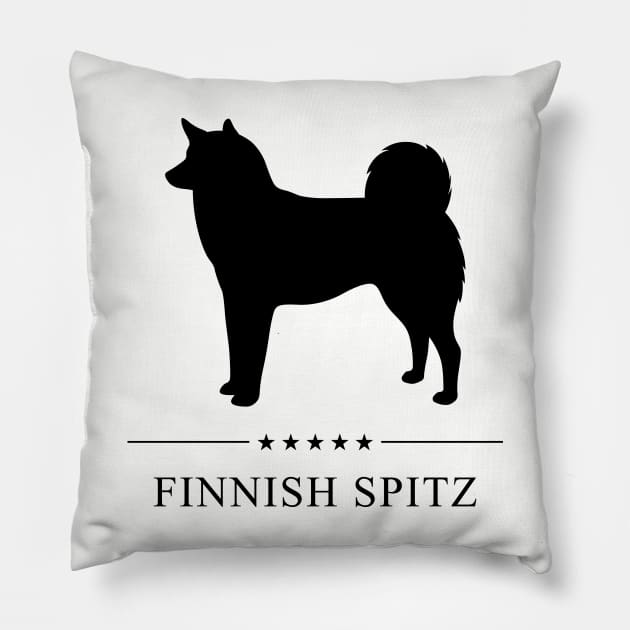 Finnish Spitz Black Silhouette Pillow by millersye