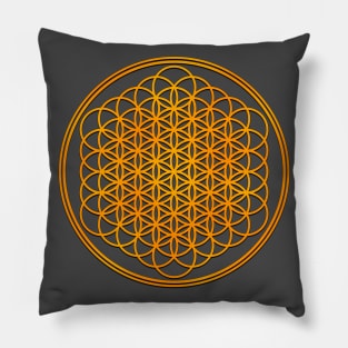 Flower Of Life Gold Pillow