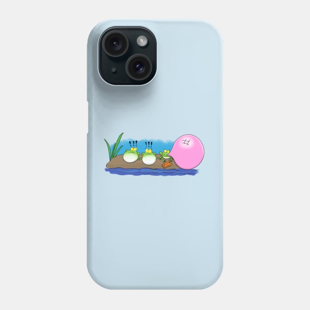 Funny frogs cartoon Phone Case by FrogFactory