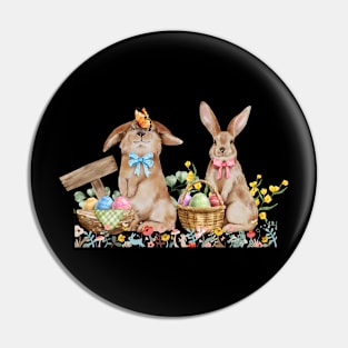 Cutie Bunny Rabbits Easter Day Pin