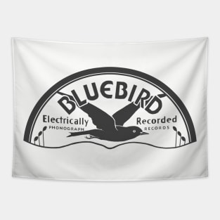 Bluebird Record logo Grayscale Tapestry