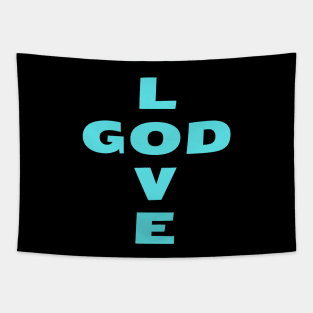 Love God Love People | Christian Typography Tapestry