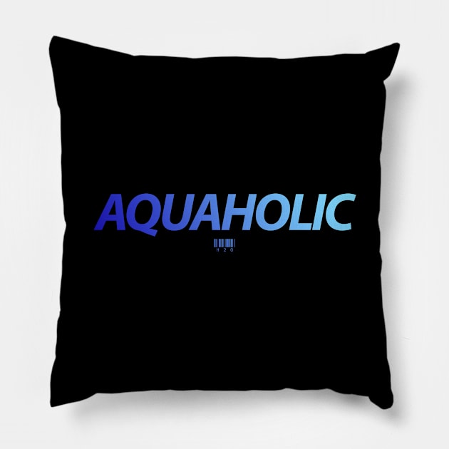 Aquaholic Gradient Pillow by felixbunny