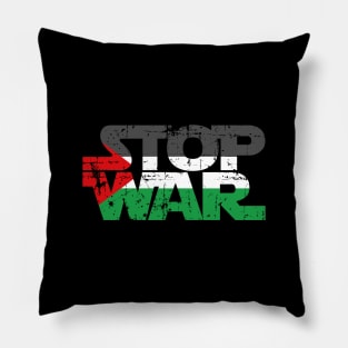 Stop War - Popular Palestine Flag Distressed Graphic Pillow