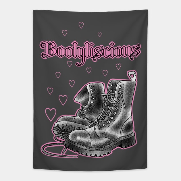 Bootyliscious combat boots Tapestry by weilertsen