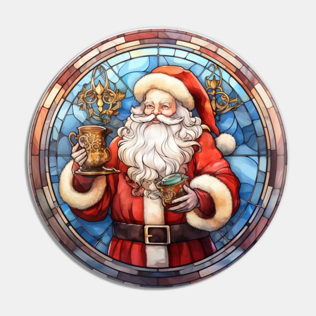 Father Christmas with a mug Pin by Maison de Kitsch