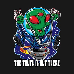 The Truth is Out There Alien UFO with Handlebars T-Shirt