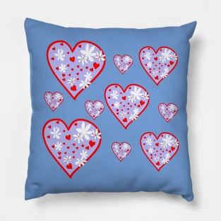 Purple Flower Heart Pattern Pillow