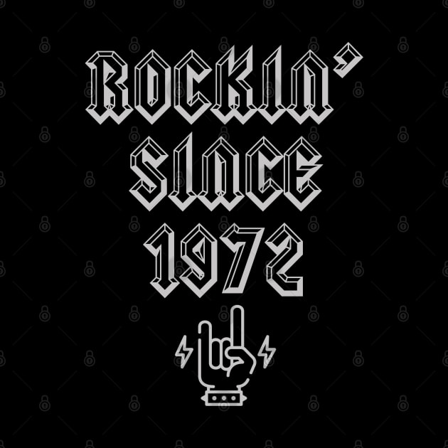 Classic Rock 50th Birthday  Rockin Since 1972 50 Year Old by LittleBoxOfLyrics