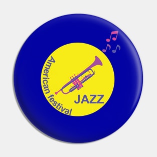 A trumpet with musical notes Pin