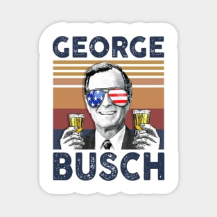 Geogre Busch US Drinking 4th Of July Vintage Shirt Independence Day American T-Shirt Magnet