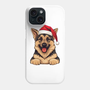 Christmas Peeking German Shepherd Dog Phone Case